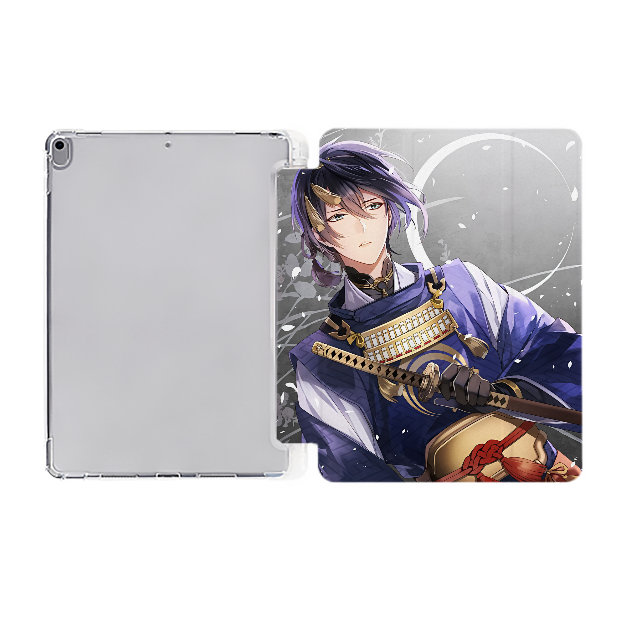 （画像用） 刀剣乱舞 Touken Ranbu IPad ケース ペン収納付き 三つ折りスタンド PUレザー×シリコン 対応機種9.5/10.5/10.9インチ